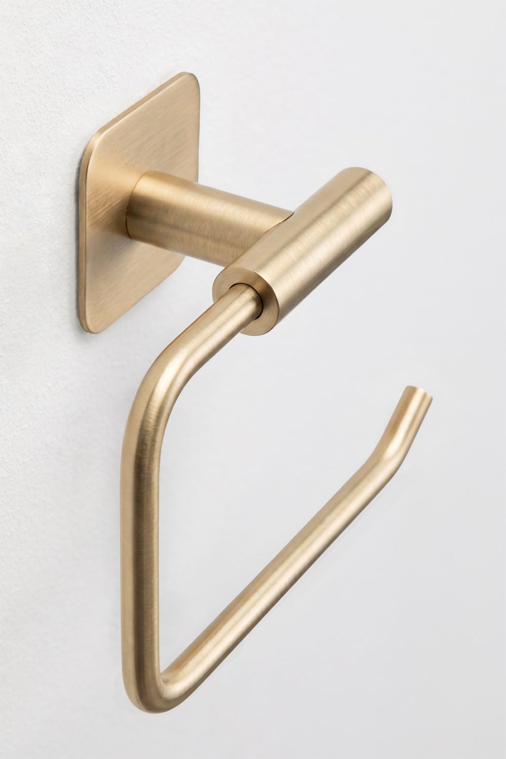 Porte-papier toilette adhésif pour salle de bain en acier inoxydable doré brossé Ondreli, image de la galerie 5