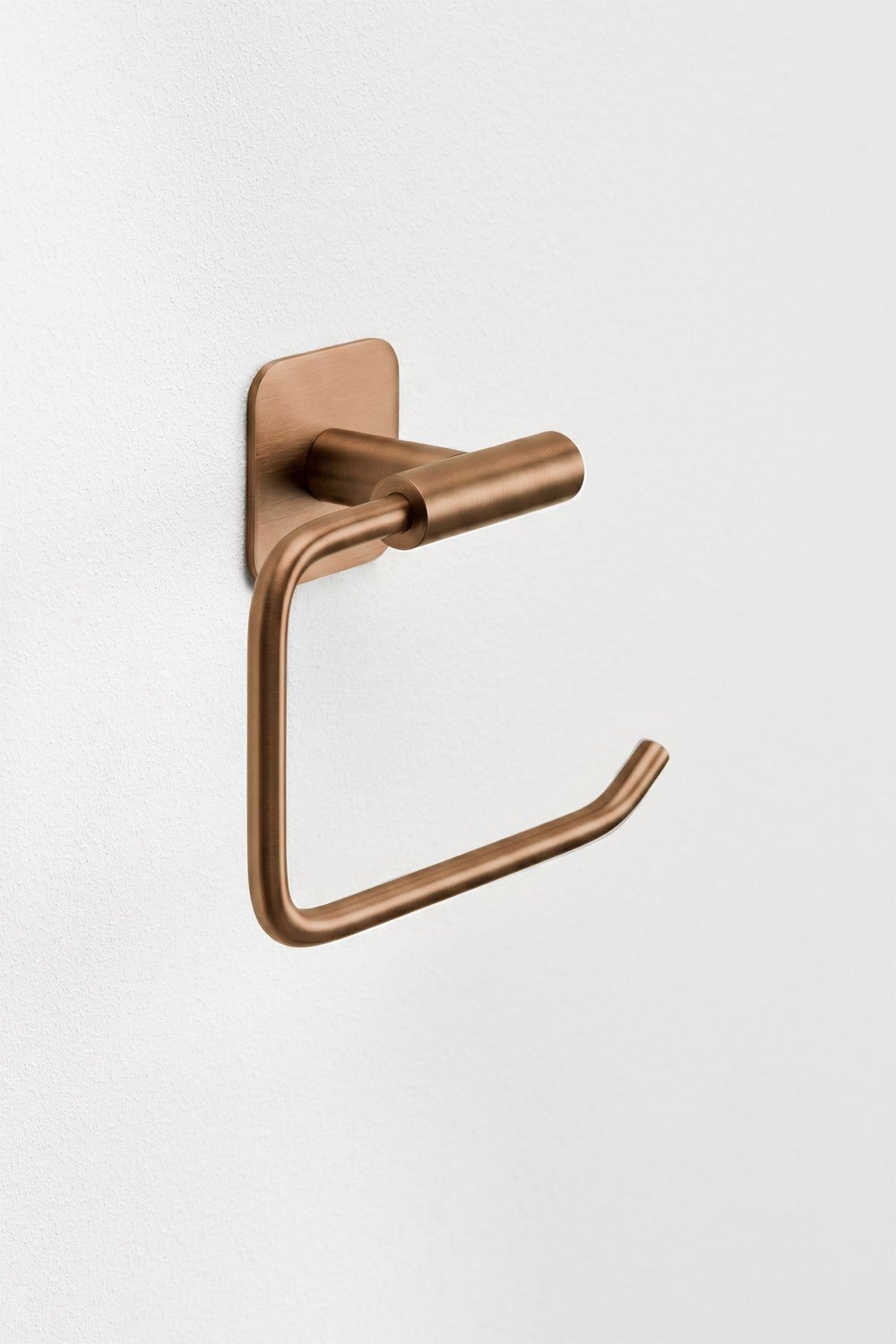 Porte-papier toilette adhésif pour salle de bain en acier inoxydable or rose brossé Ondreli, image de la galerie 3