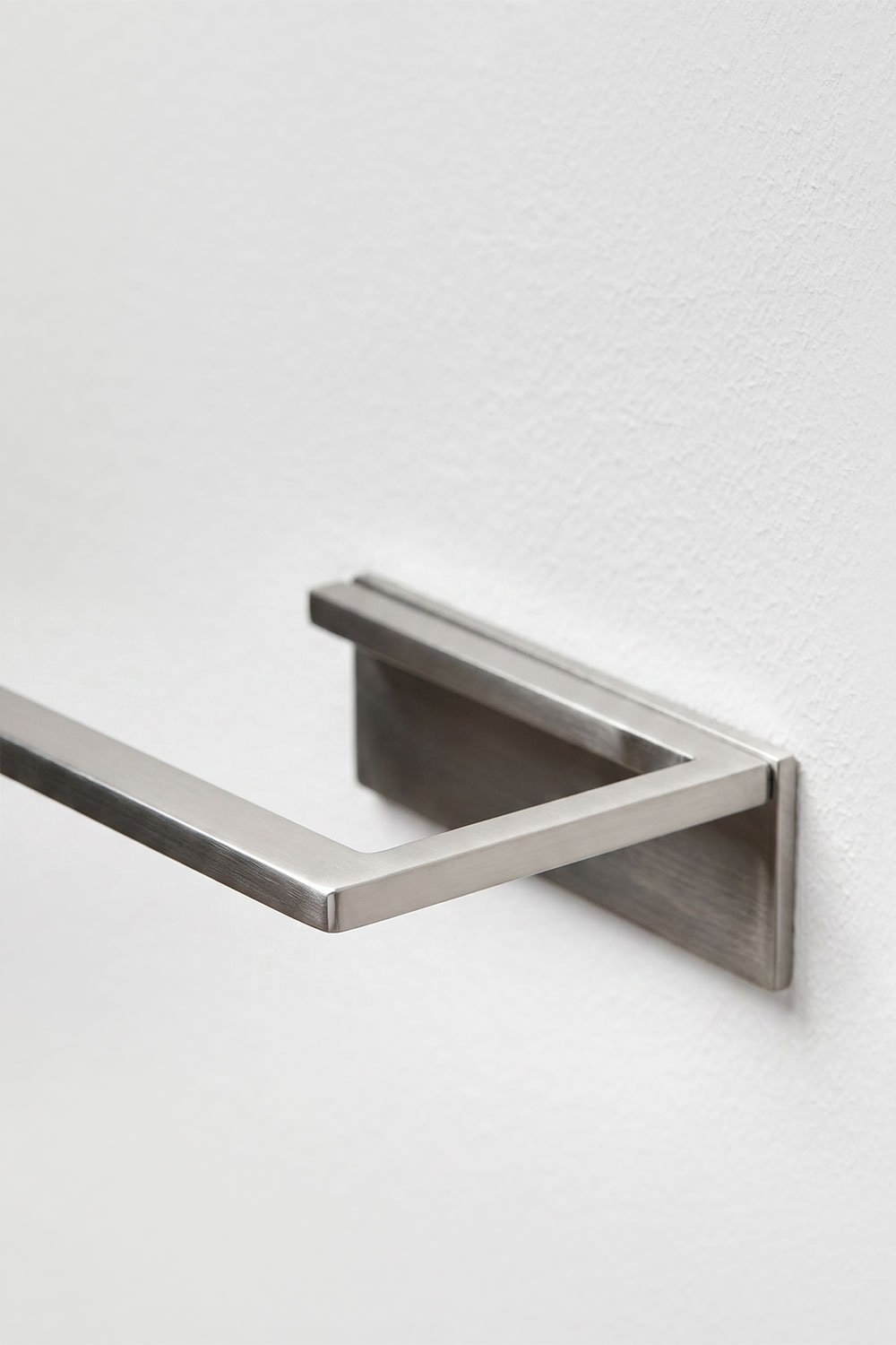 Porte-serviettes mural avec barre 60 cm en acier inoxydable gris brossé Jalter, image de la galerie 6