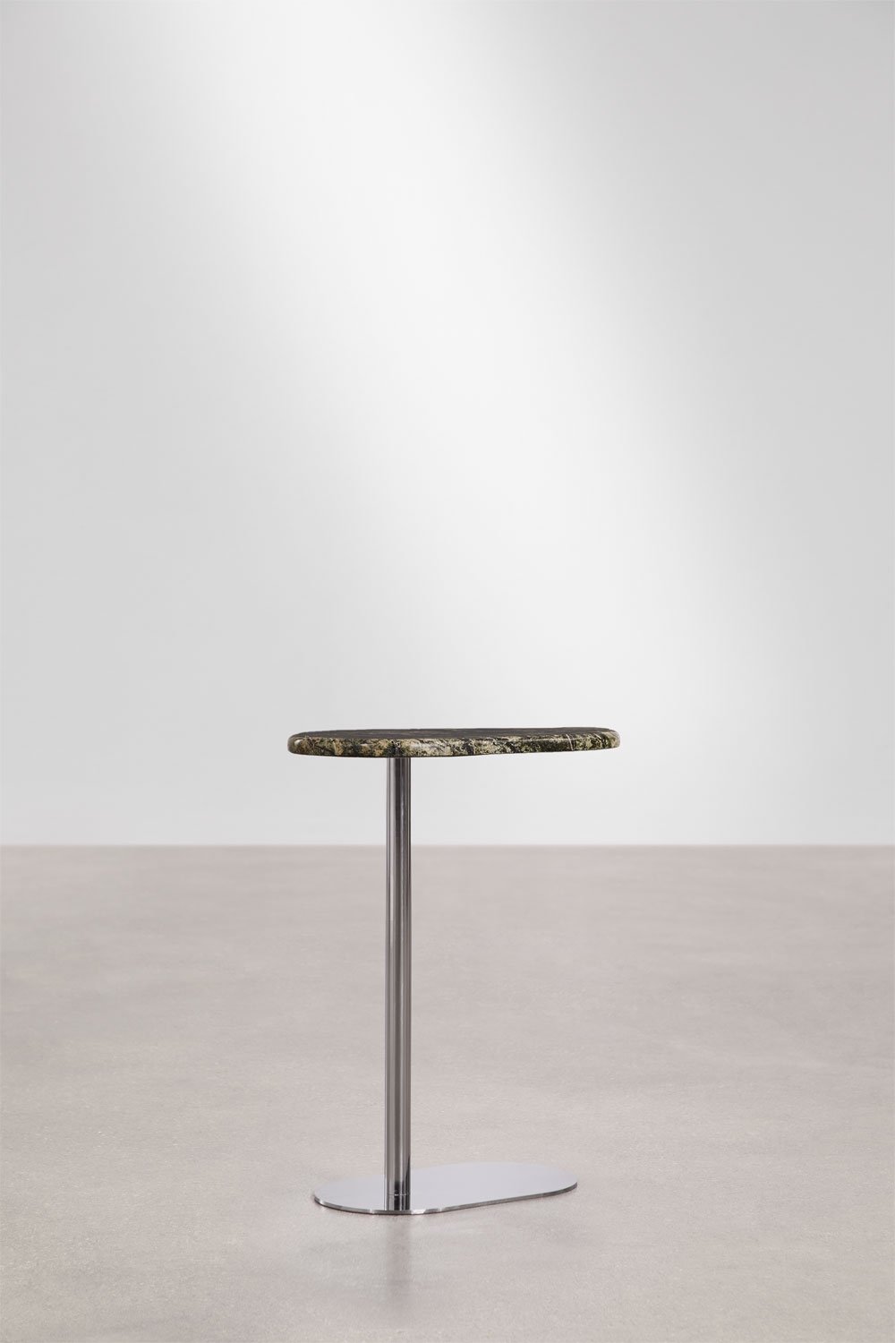 Table d'appoint ovale 45x25 cm en acier inoxydable Lumair, image de la galerie 5