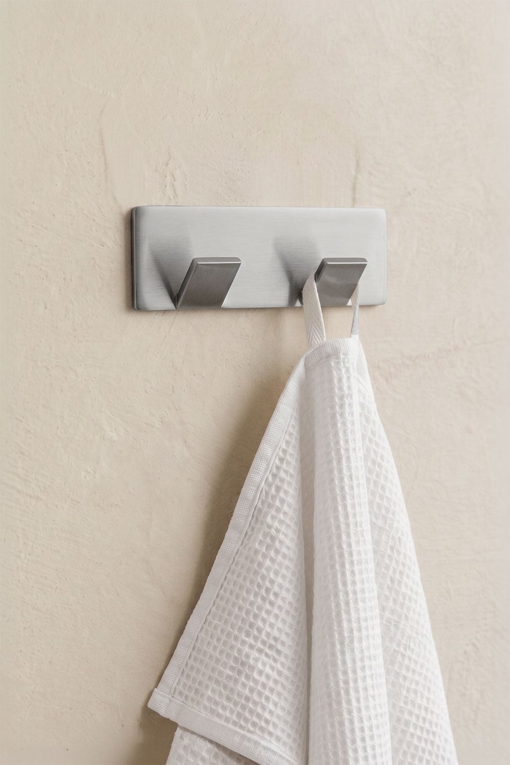Patère adhésive pour salle de bain en acier inoxydable gris brossé Jalter, image de la galerie 1