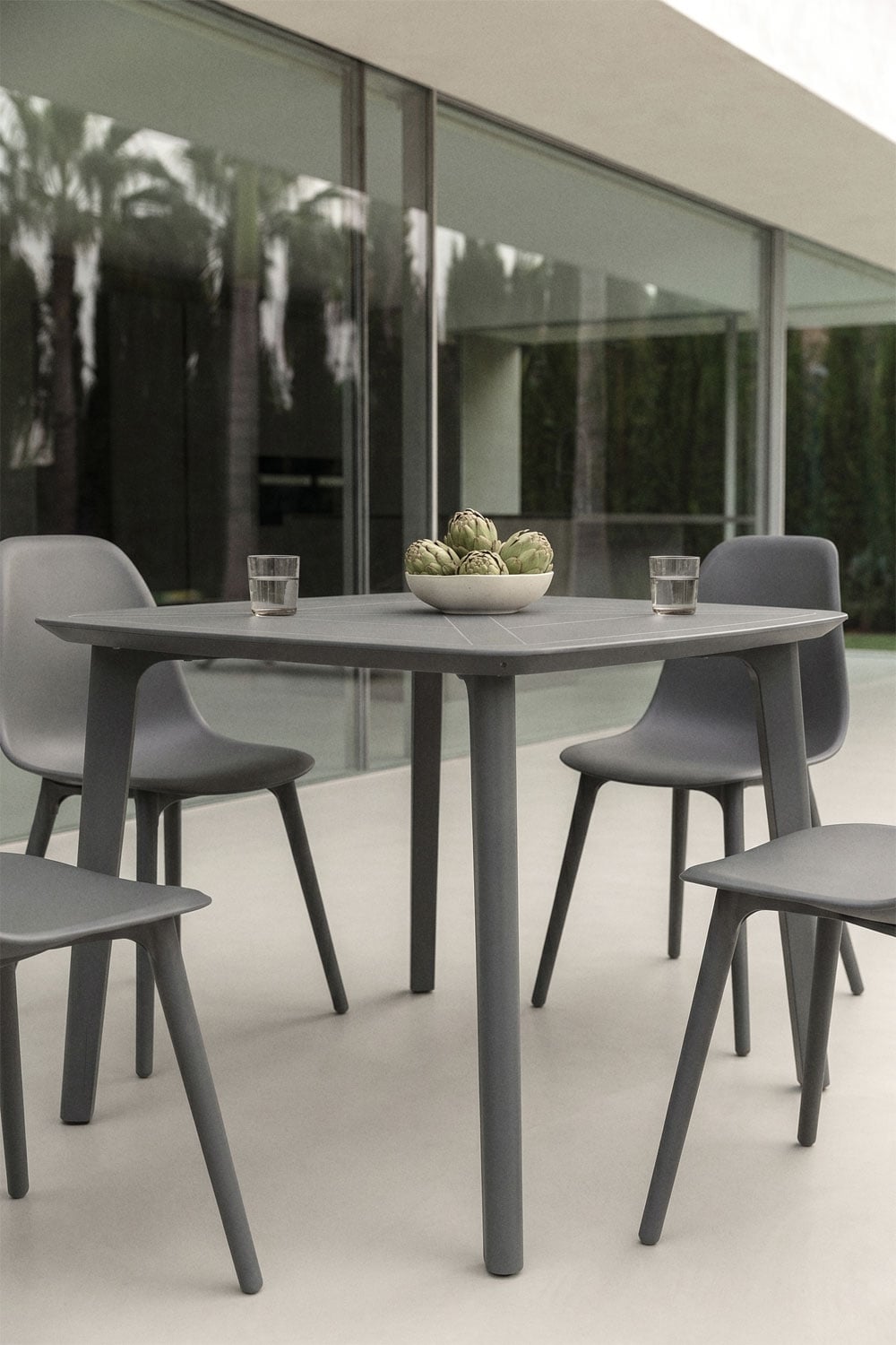 Table de jardin carrée 85x85 cm en polypropylène Scand, image de la galerie 2