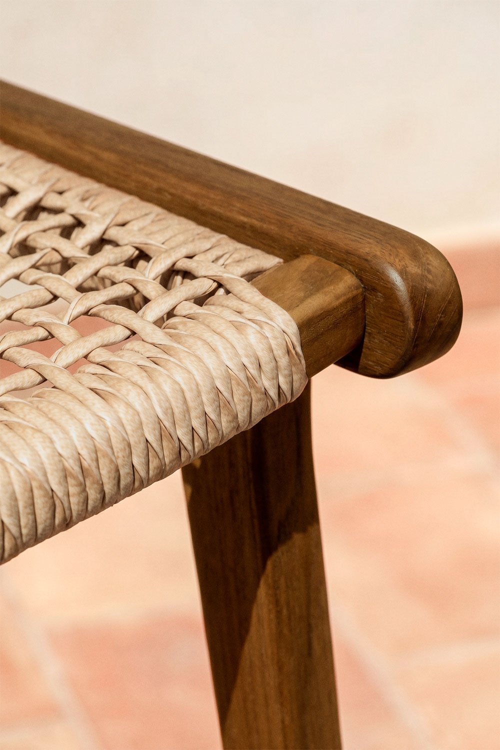 Tabouret de jardin haut en bois de teck 65cm Malmo, image de la galerie 2