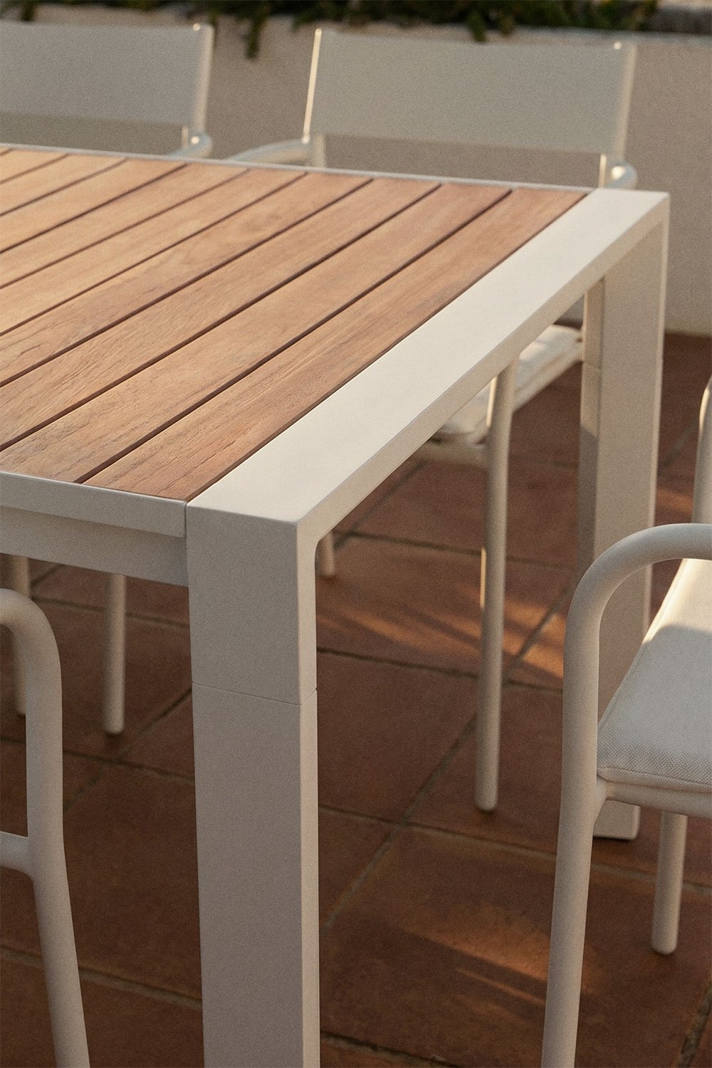 Table de jardin rectangulaire extensible en aluminium Amalfi 215-275x100 cm, image de la galerie 2