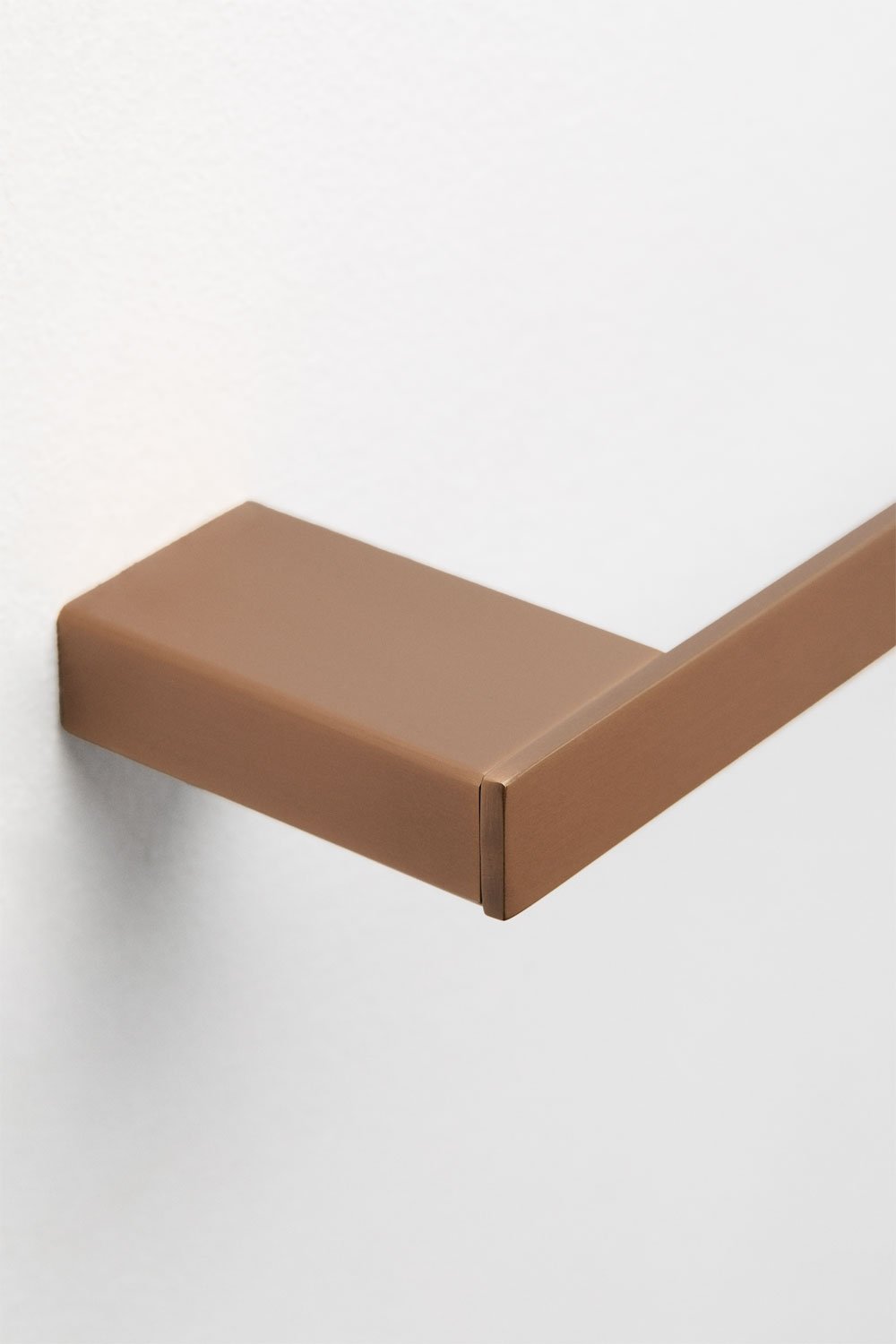 Porte-serviettes mural avec barre de 60 cm pour salle de bains, en acier inoxydable rose doré brossé, marque Olvam, image de la galerie 5