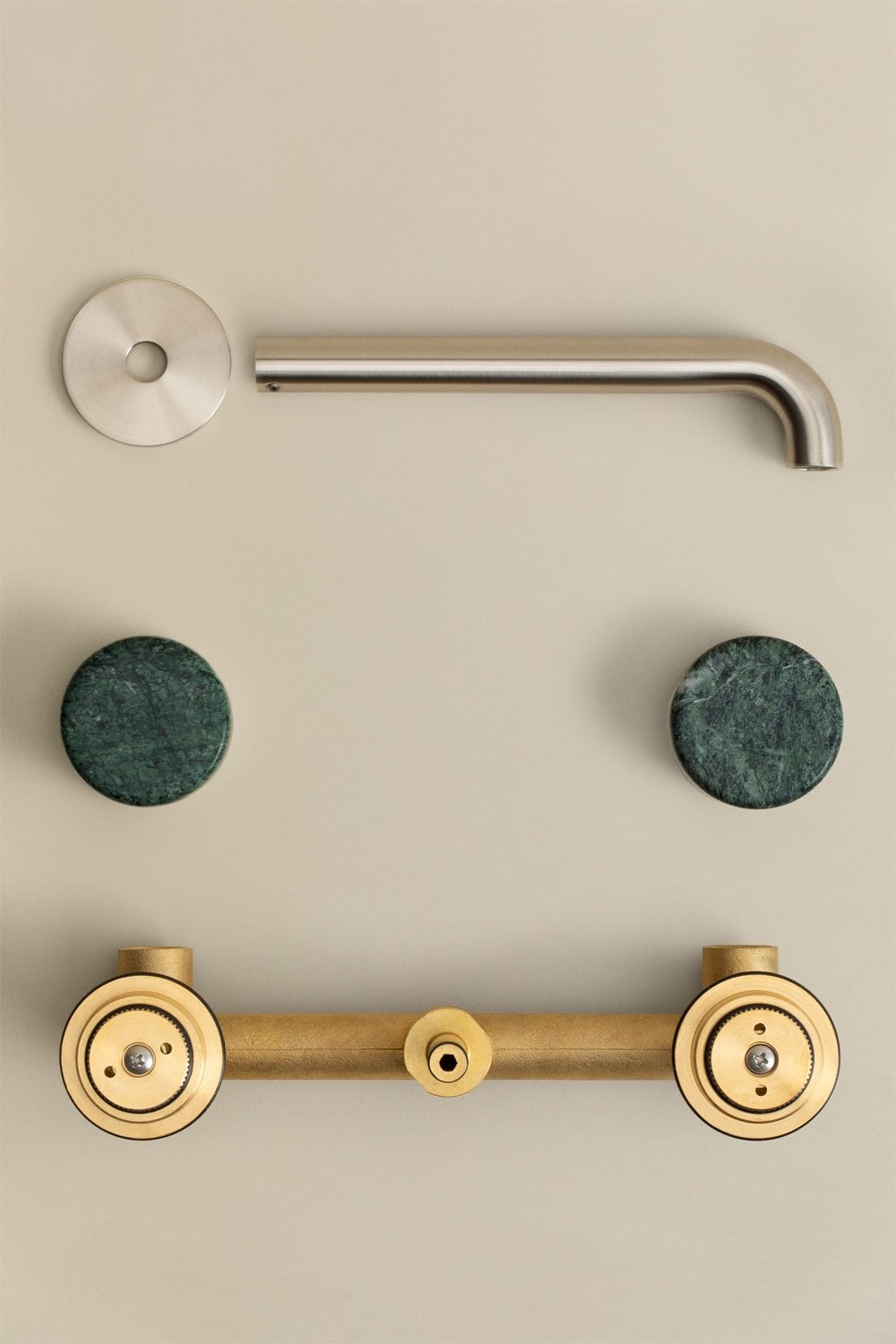 Robinet de lavabo encastré en laiton et pierre naturelle Gilstoin, image de la galerie 7