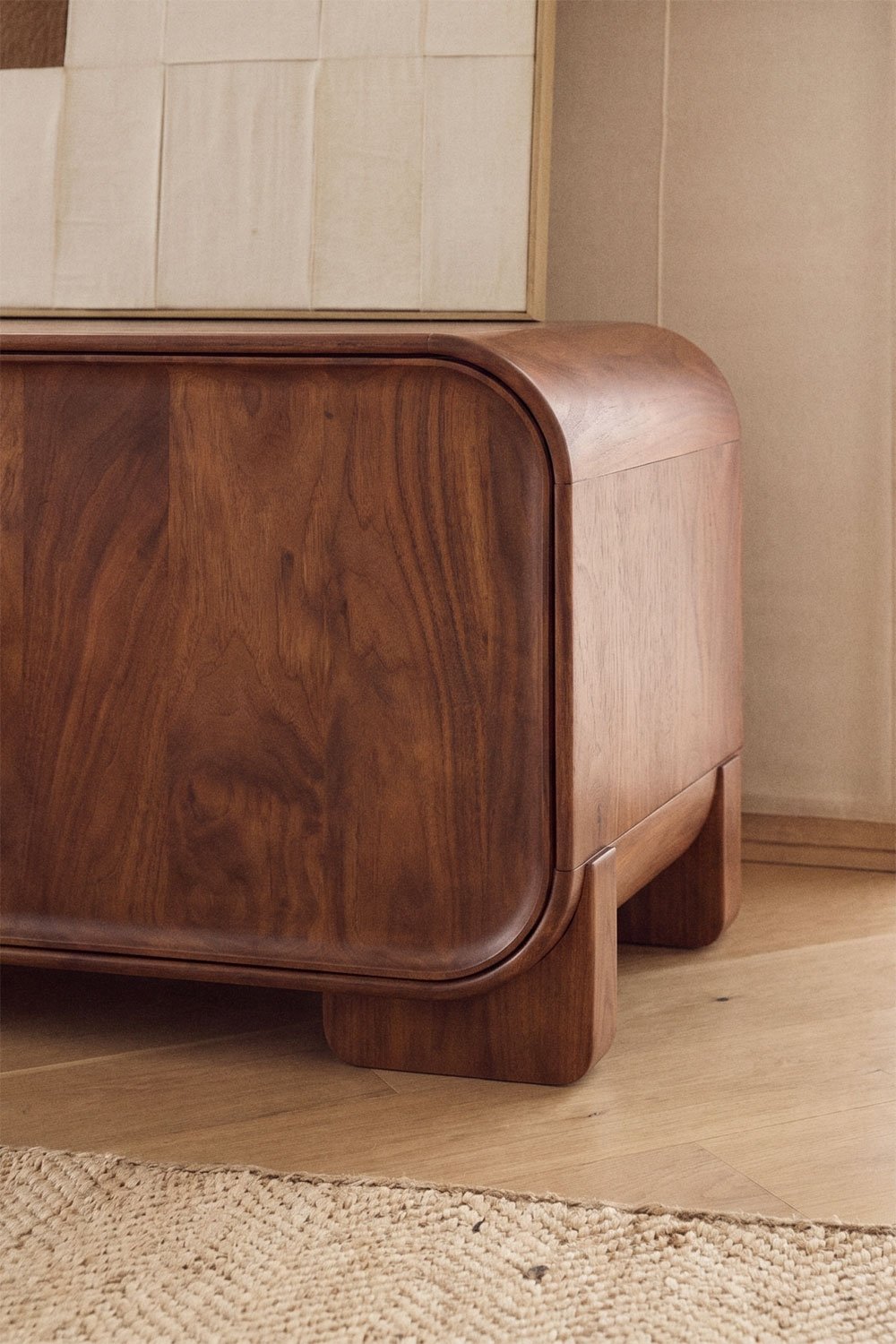 Meuble TV en bois de manguier et pierre naturelle Kivalina, image de la galerie 2
