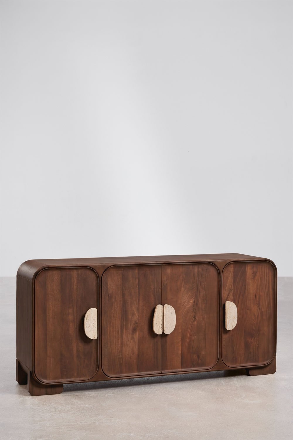 Buffet 160x45 cm en bois de manguier et pierre naturelle Kivalina, image de la galerie 3