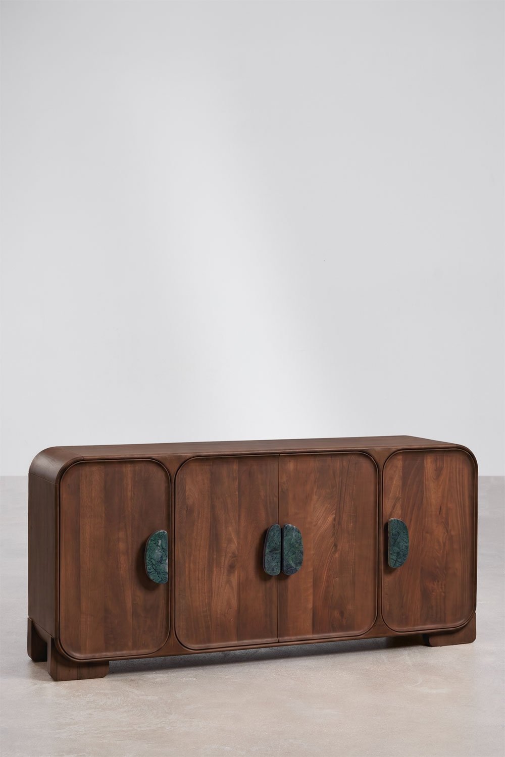Buffet 160x45 cm en bois de manguier et pierre naturelle Kivalina, image de la galerie 3