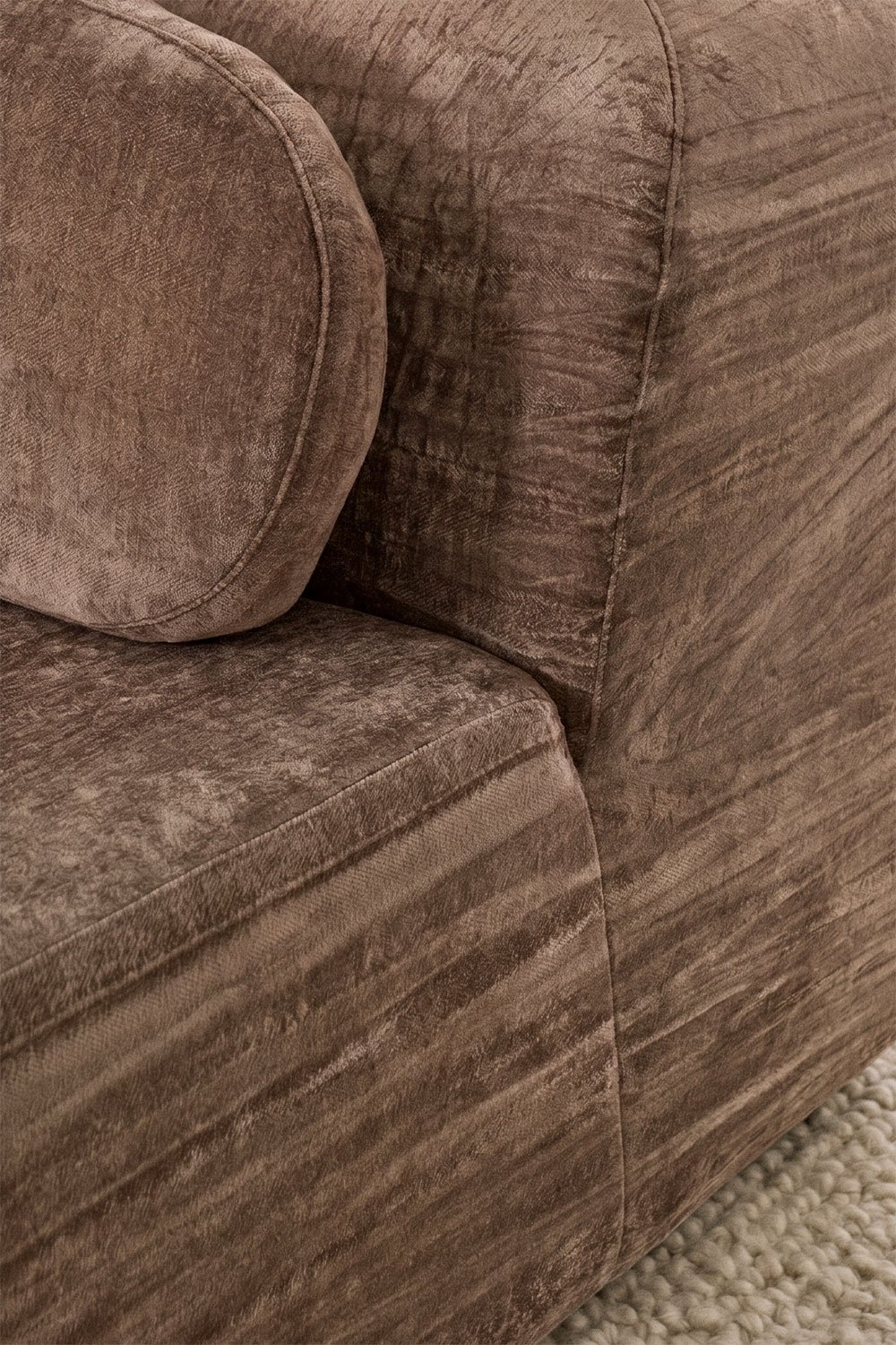 Module méridienne gauche pour canapé modulaire en chenille emballé sous vide Merida, image de la galerie 2