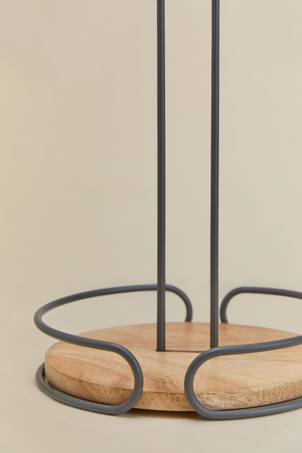 Porte-rouleaux de cuisine en fer et bois Ekarazi, image de la galerie 5