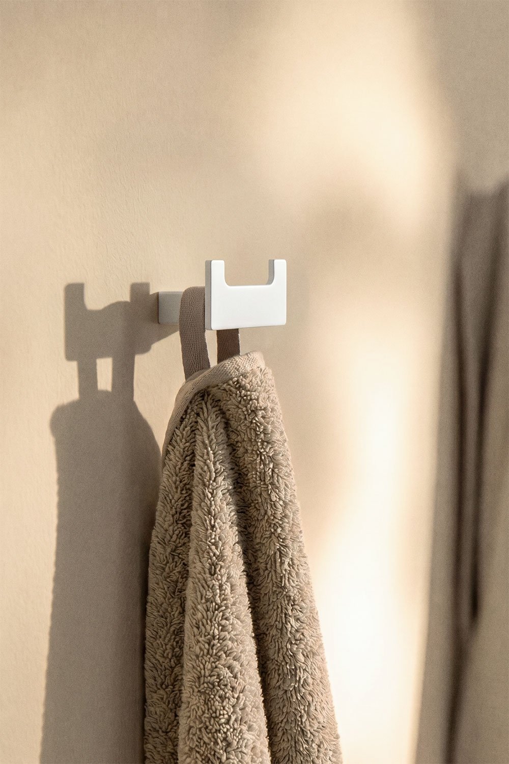 Patère pour salle de bain en acier inoxydable blanc Olvam, image de la galerie 1