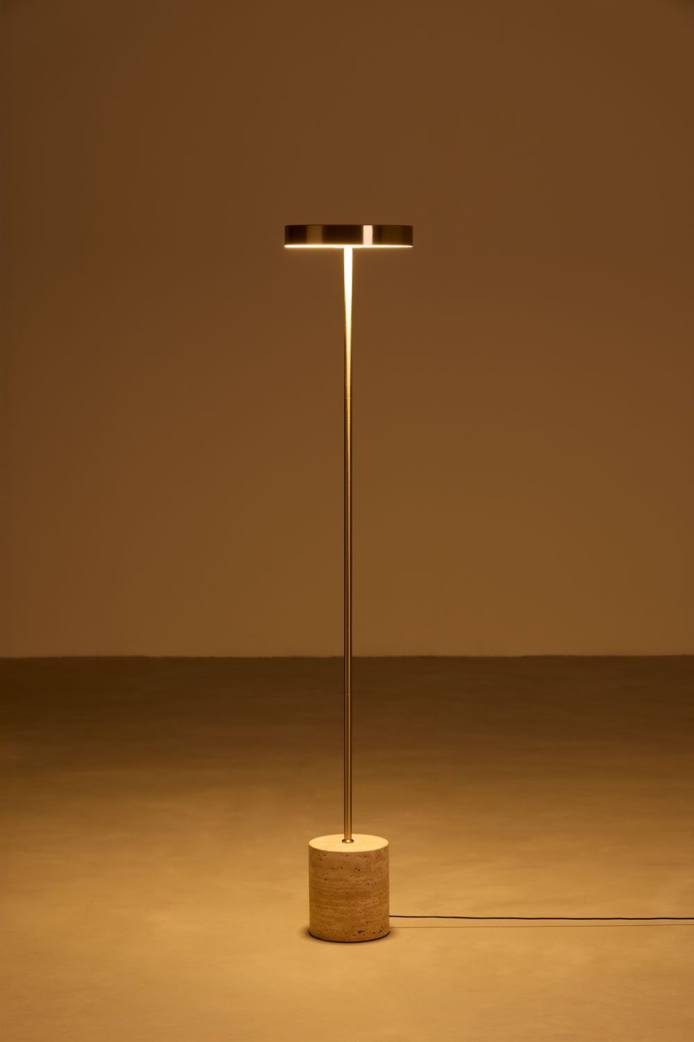 Lampadaire LED en acier inoxydable et pierre naturelle Isasia, image de la galerie 4