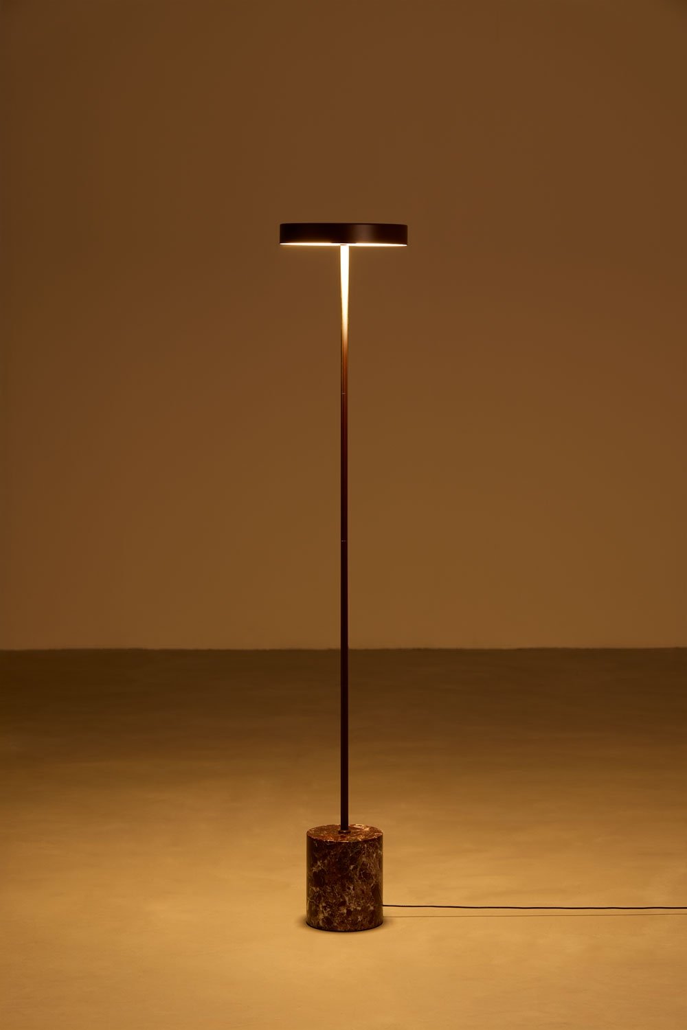 Lampadaire LED en acier inoxydable et pierre naturelle Isasia, image de la galerie 4