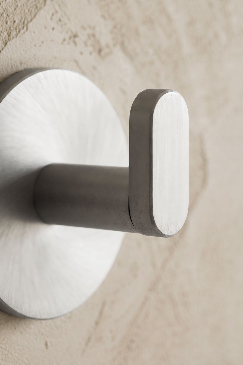 Patère adhésive pour salle de bain en acier inoxydable gris brossé Caldrumi, image de la galerie 2