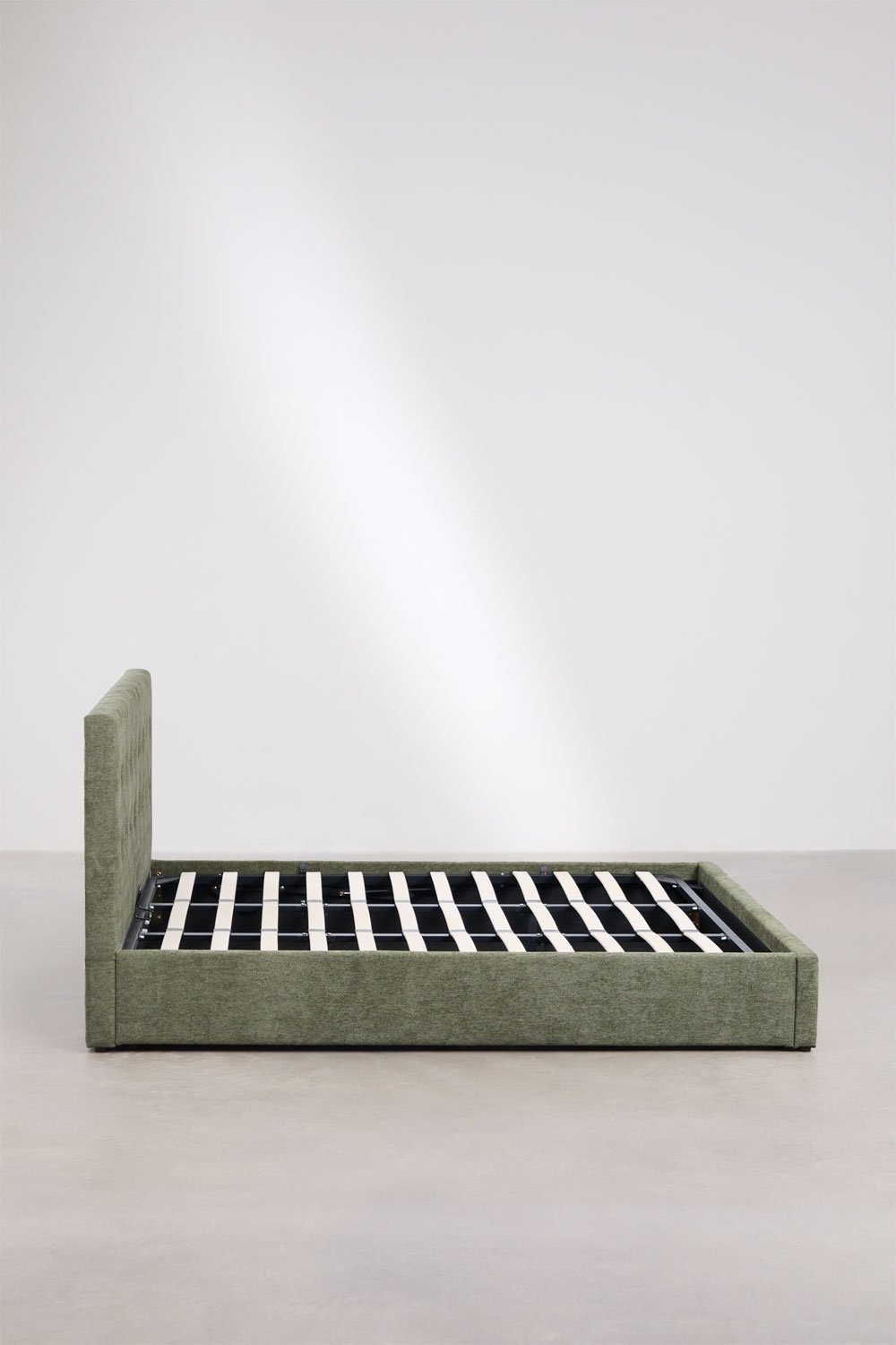Lit avec coffre de rangement tapissée Abiel, image de la galerie 5
