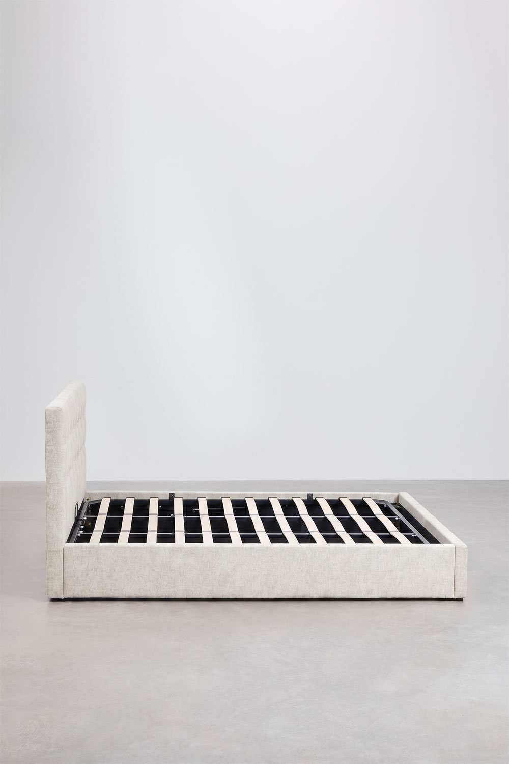Lit avec coffre de rangement tapissée Abiel, image de la galerie 5