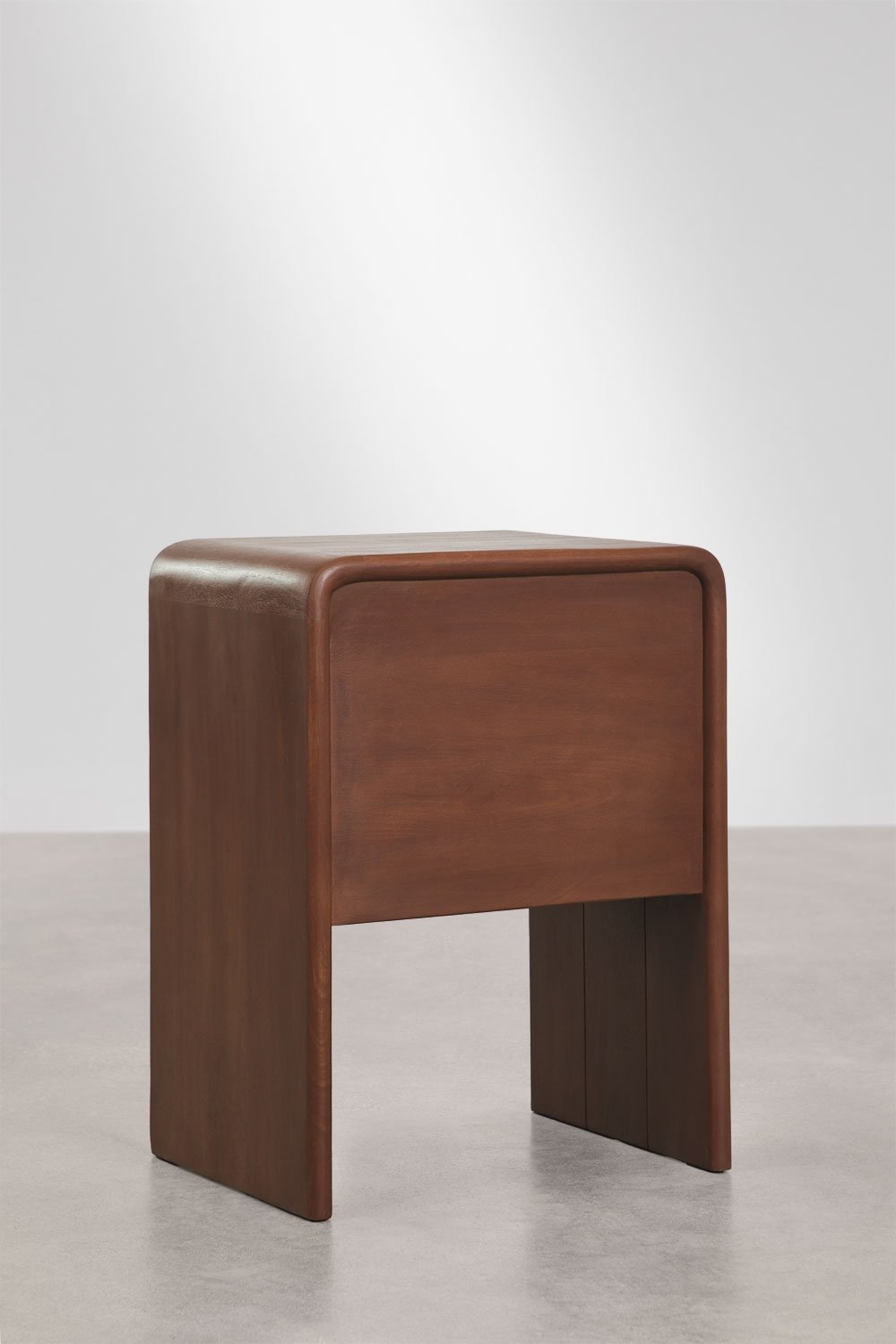 Table de chevet 45x35 cm en bois de manguier et cuir Vozli, image de la galerie 5