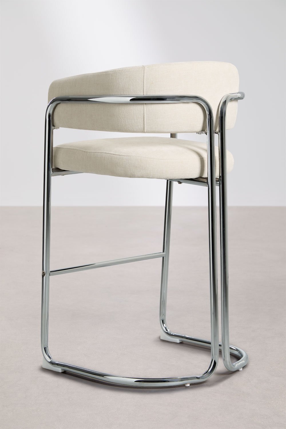 Tabouret haut avec dossier rembourré et en fer Zantria, image de la galerie 5