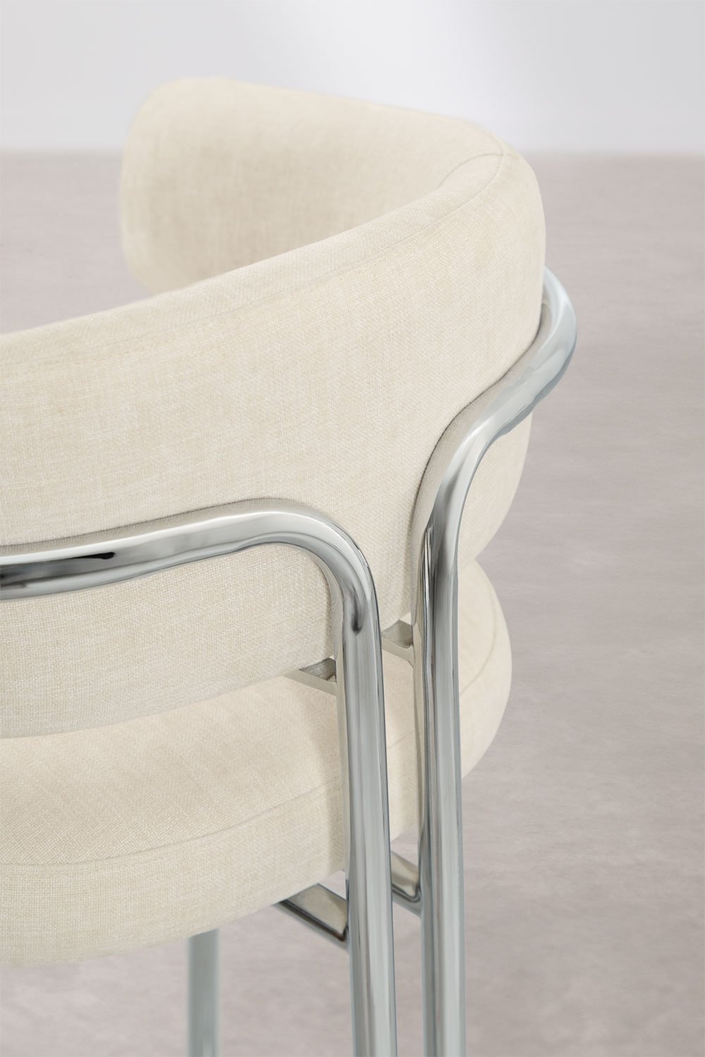 Tabouret haut avec dossier rembourré et en fer Zantria, image de la galerie 6