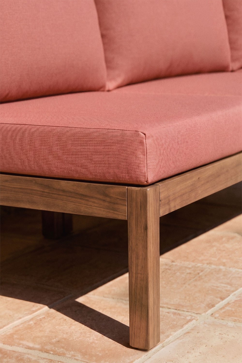 Ensemble de jardin avec canapé modulaire 3 pièces et table basse en bois d'acacia Branson, image de la galerie 2