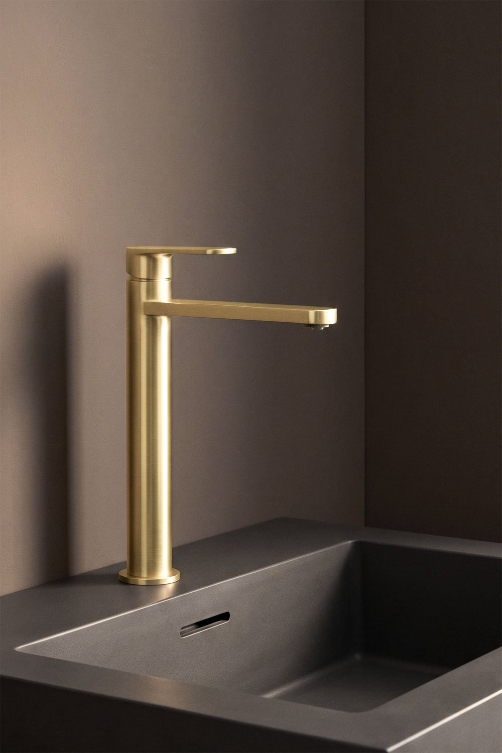 Ensemble de robinet de lavabo en laiton Alameda et robinet de vidange de lavabo Click-Clack en acier inoxydable et laiton Orveta, image de la galerie 1