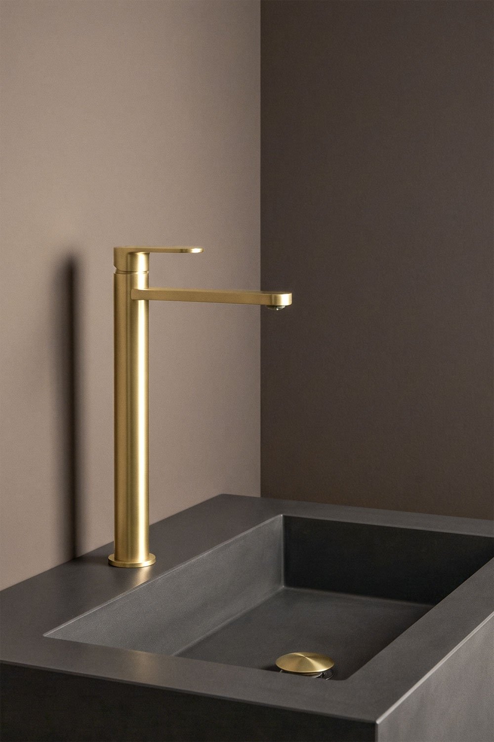 Ensemble de robinet de lavabo en laiton Alameda et robinet de vidange de lavabo Click-Clack en acier inoxydable et laiton Orveta, image de la galerie 1