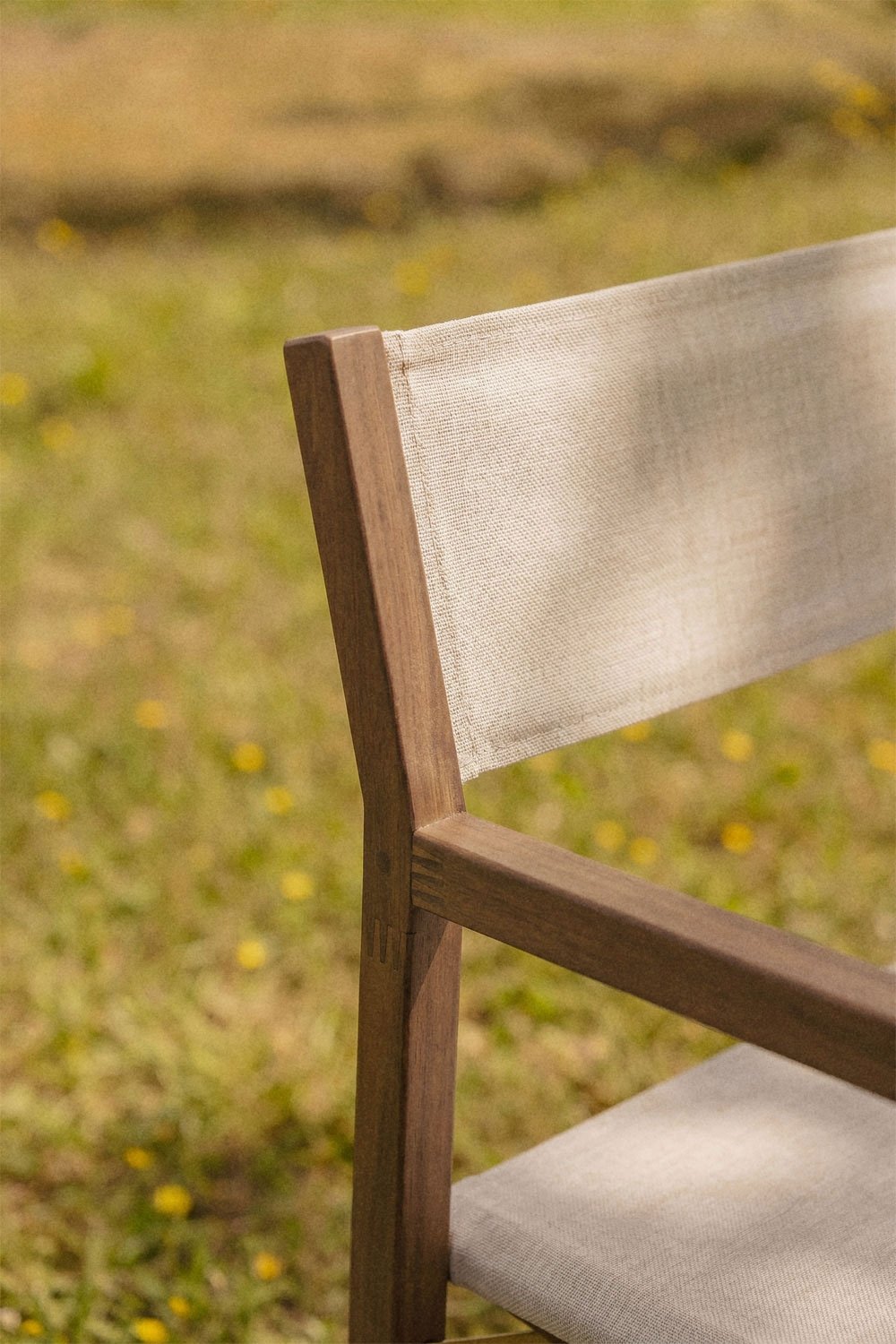 Chaise de réalisateur pliante de jardin en bois d'acacia Rondonia, image de la galerie 2