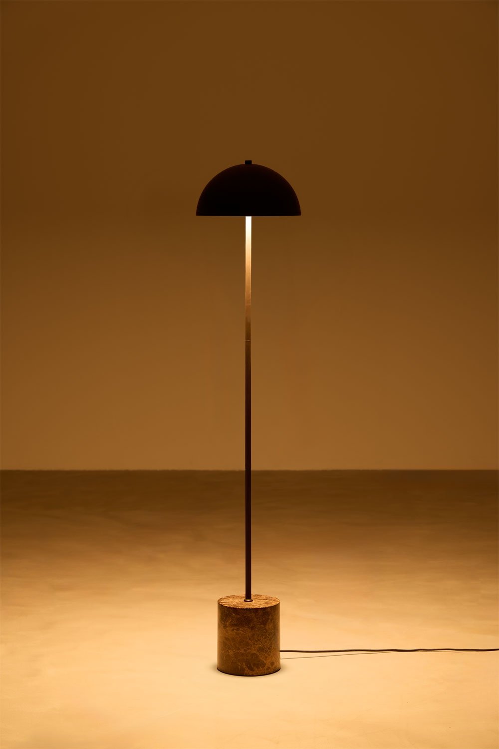 Lampadaire LED en acier inoxydable et pierre naturelle Nicolas, image de la galerie 4