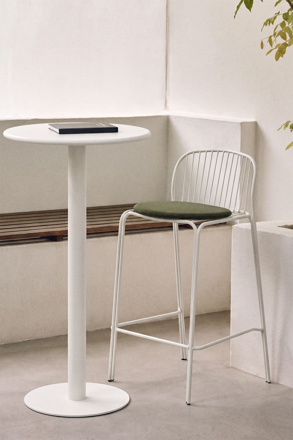 Pack de 4 tabourets de jardin hauts en acier Anerina, image de la galerie 1