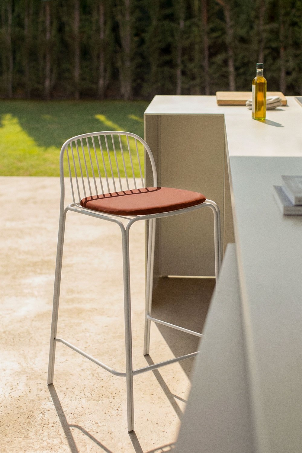 Pack de 4 tabourets de jardin hauts en acier Anerina, image de la galerie 1