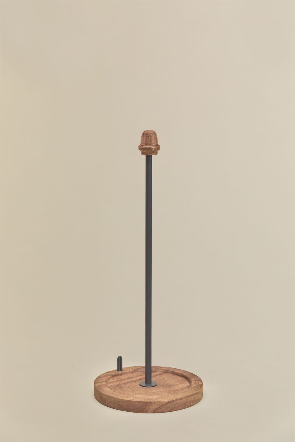 Porte-rouleaux de cuisine en bois d'acacia et fer Andoni, image de la galerie 3