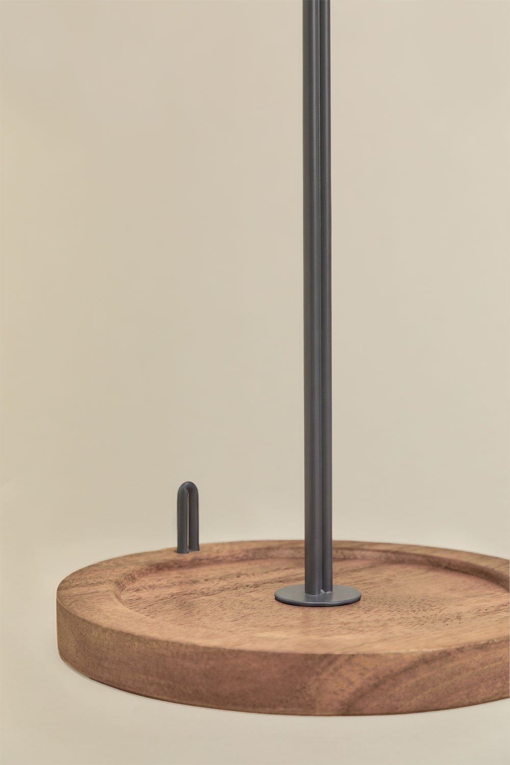 Porte-rouleaux de cuisine en bois d'acacia et fer Andoni, image de la galerie 5