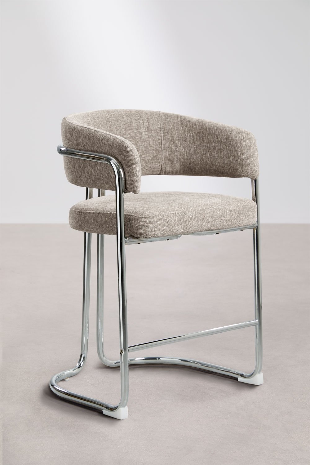 Tabouret haut avec dossier rembourré et en fer Zantria, image de la galerie 3