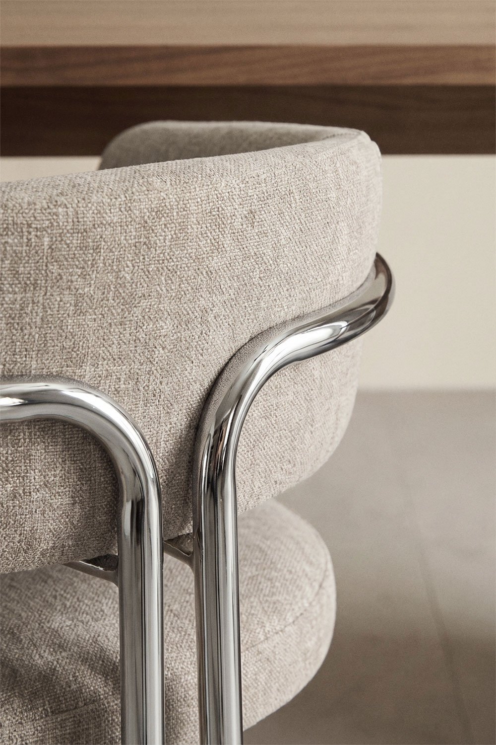 Tabouret haut avec dossier rembourré et en fer Zantria, image de la galerie 2