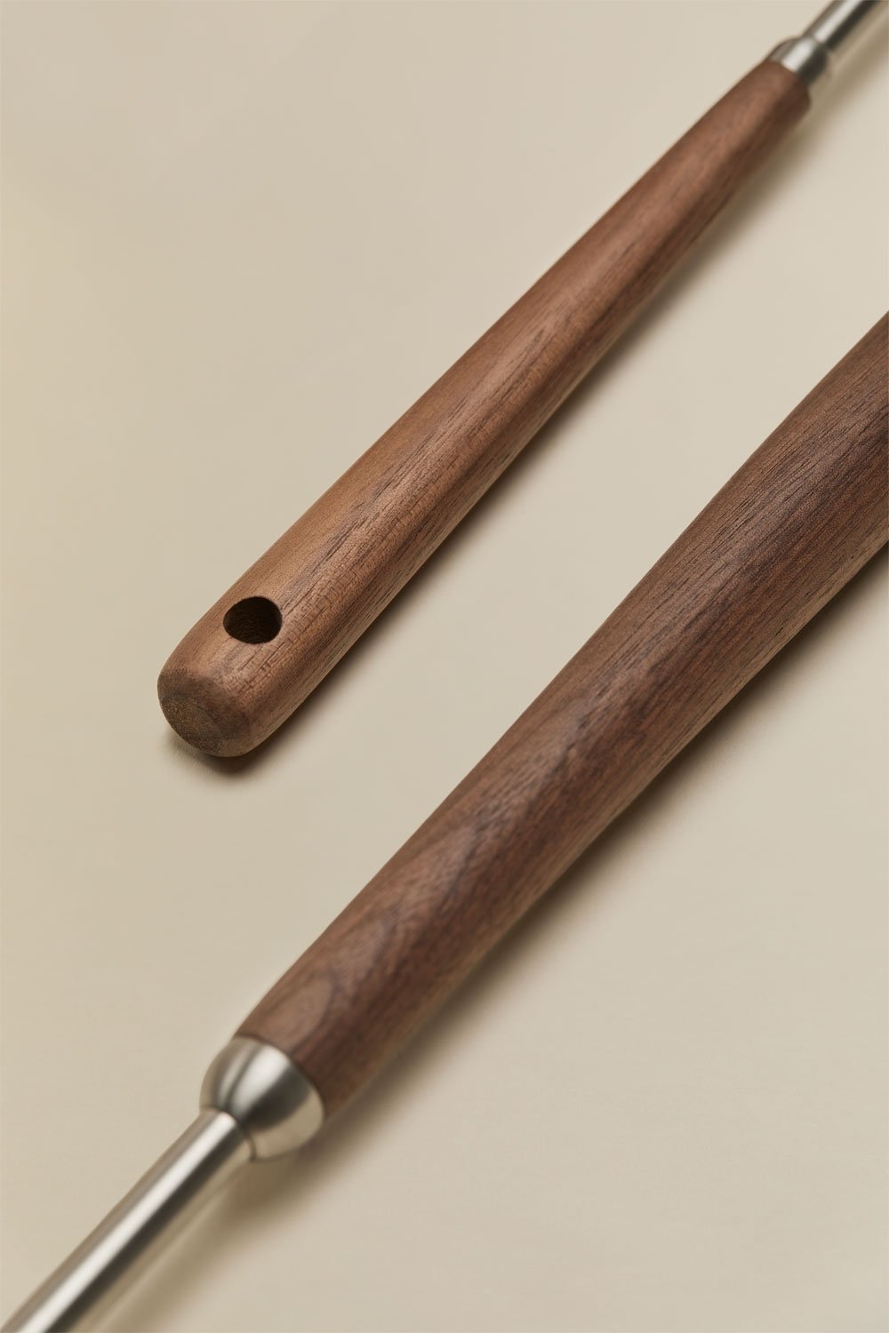 Set d'écumoire et de louche en acier inoxydable et bois d'acacia Genrubin, image de la galerie 5