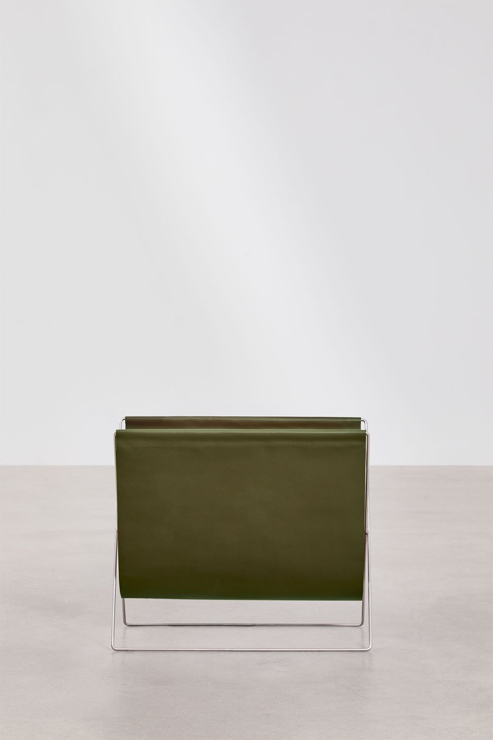 Porte-revues incliné au sol en cuir et acier inoxydable Dravena, image de la galerie 4