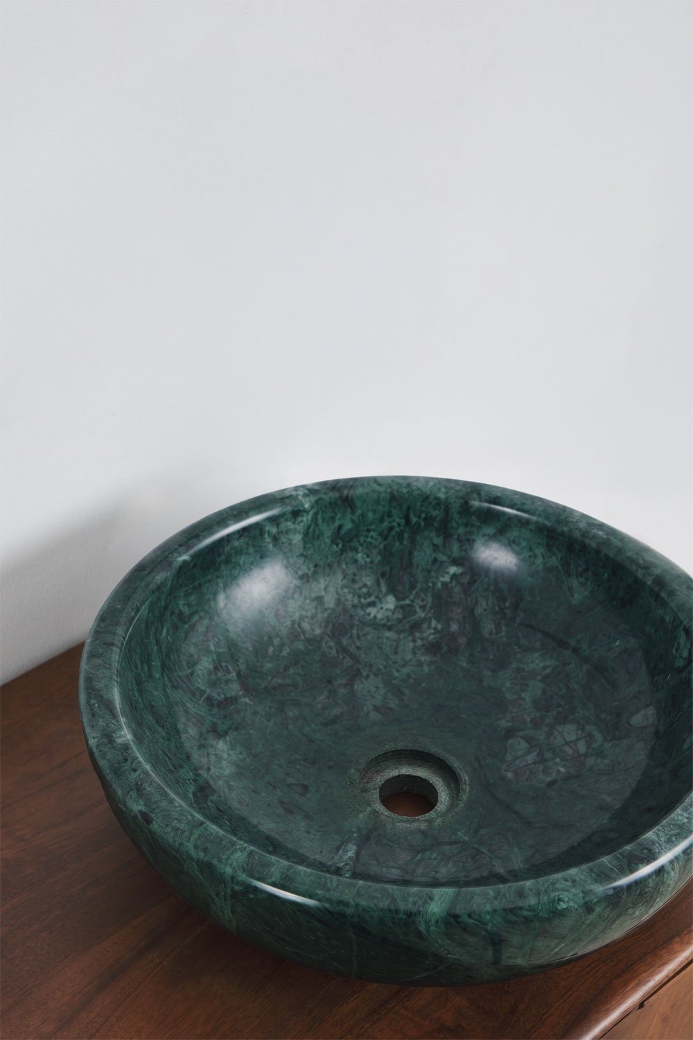 Ensemble meuble de salle de bain double suspendu 130x45 cm en bois de manguier et pierre naturelle Kivalina, image de la galerie 6