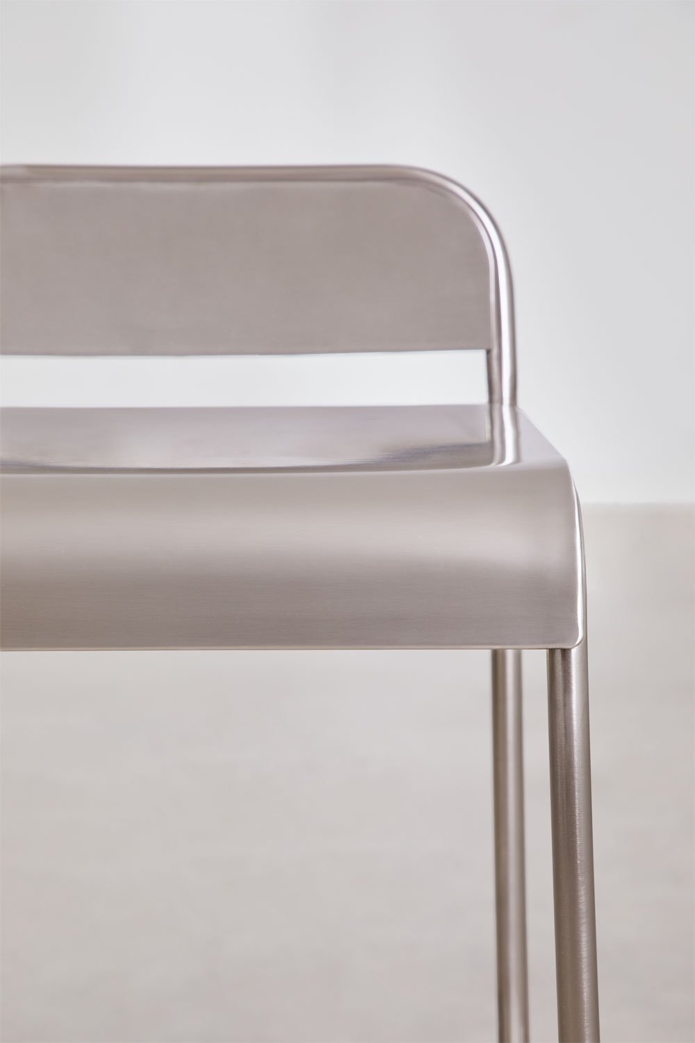 Pack de 2 tabourets hauts en acier inoxydable Narnial, image de la galerie 6