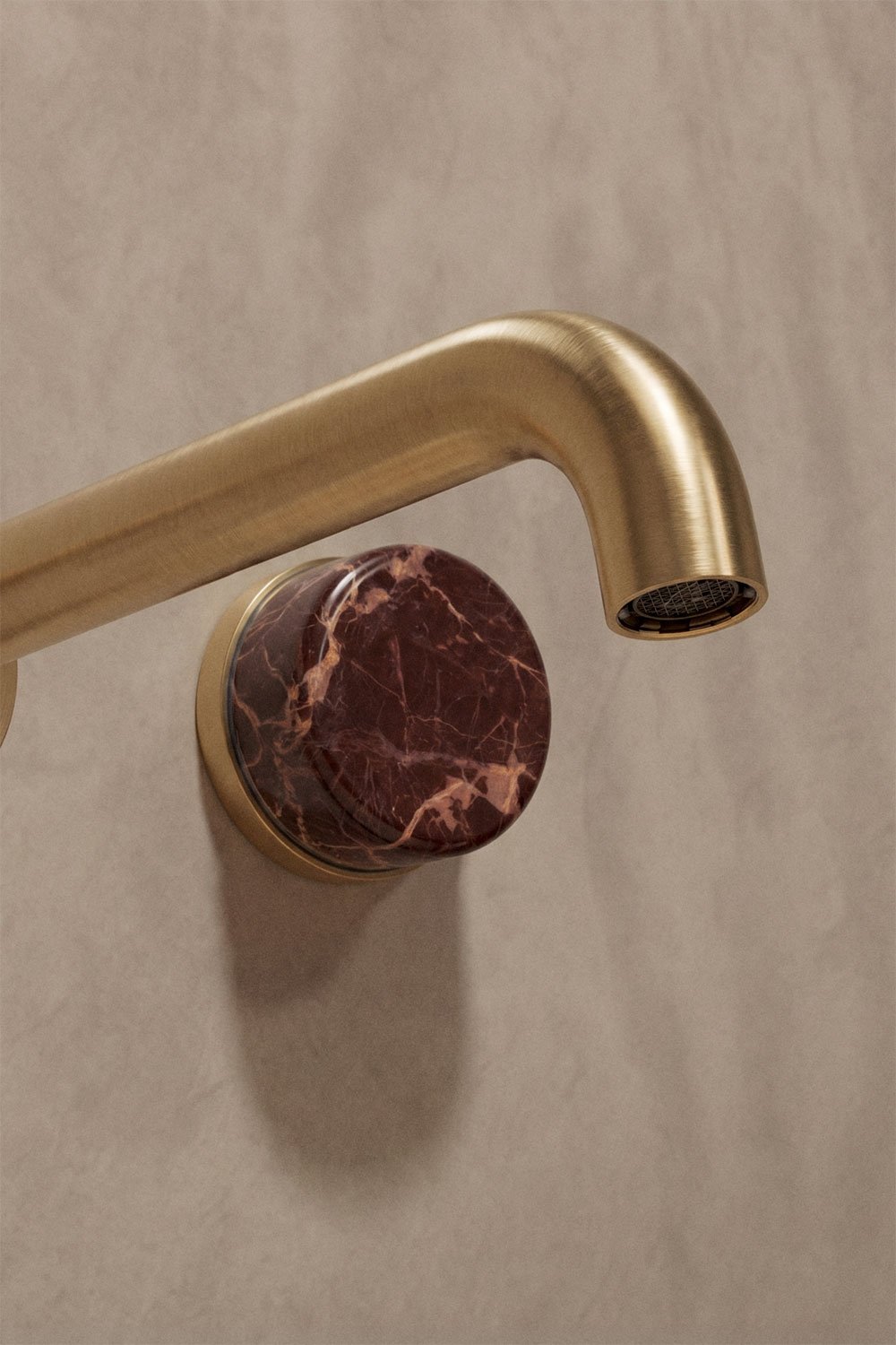 Robinet de lavabo encastré en laiton et pierre naturelle Gilstoin, image de la galerie 2