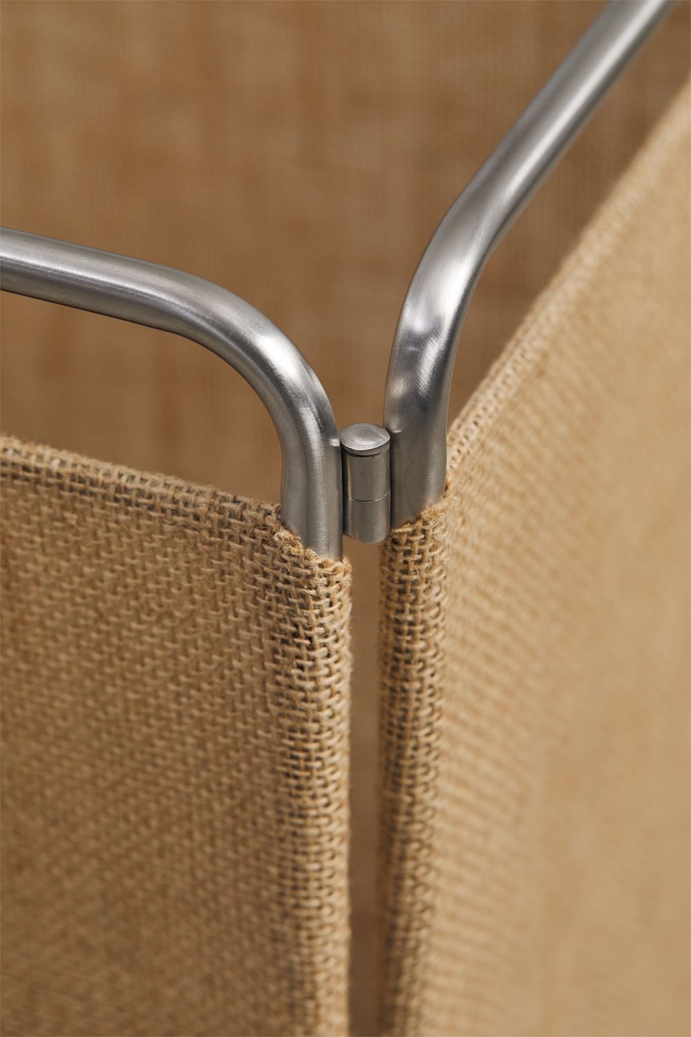 Panier à linge pliable en acier inoxydable et jute Daremi, image de la galerie 6