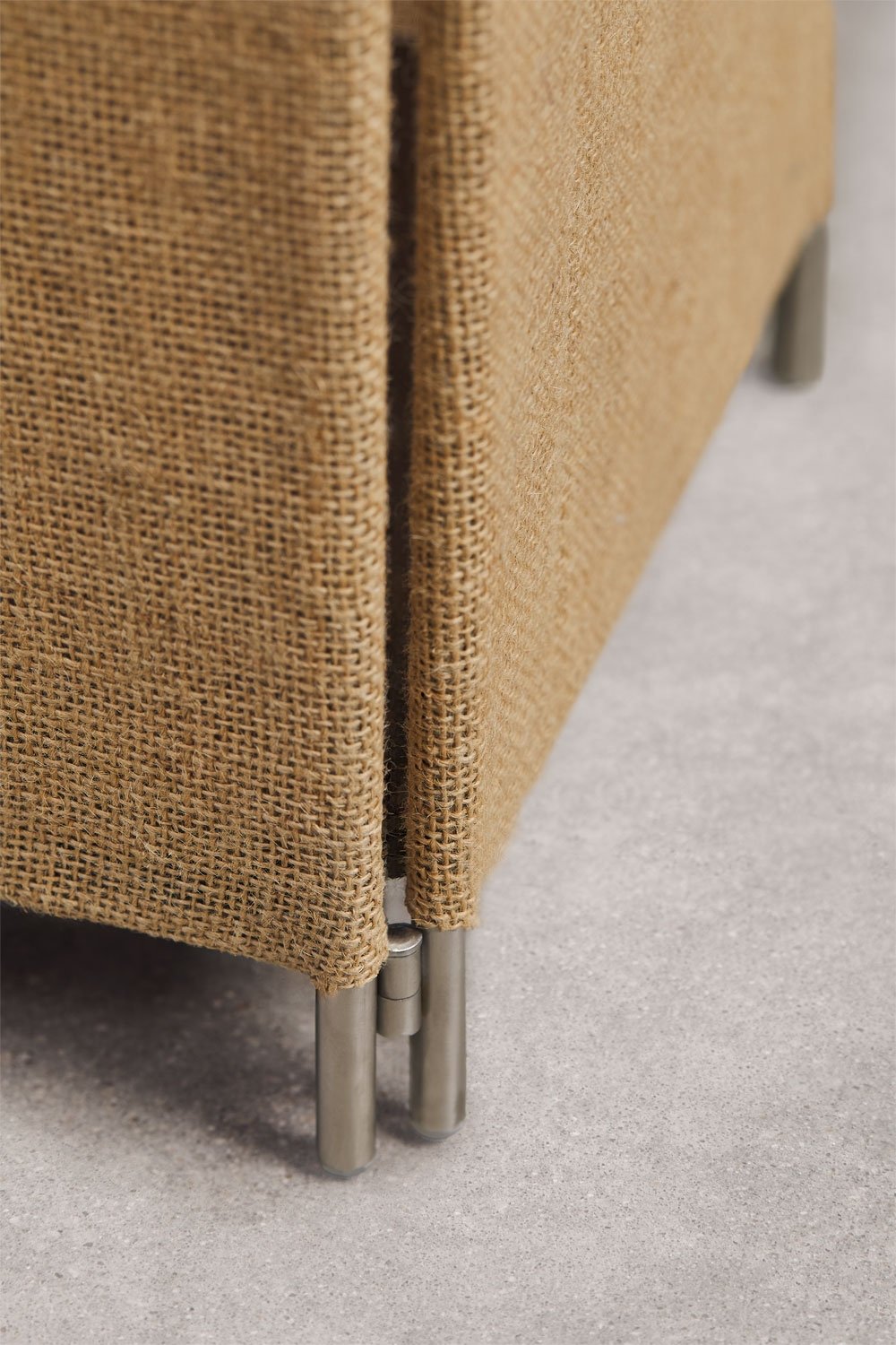 Panier à linge pliable en acier inoxydable et jute Daremi, image de la galerie 7