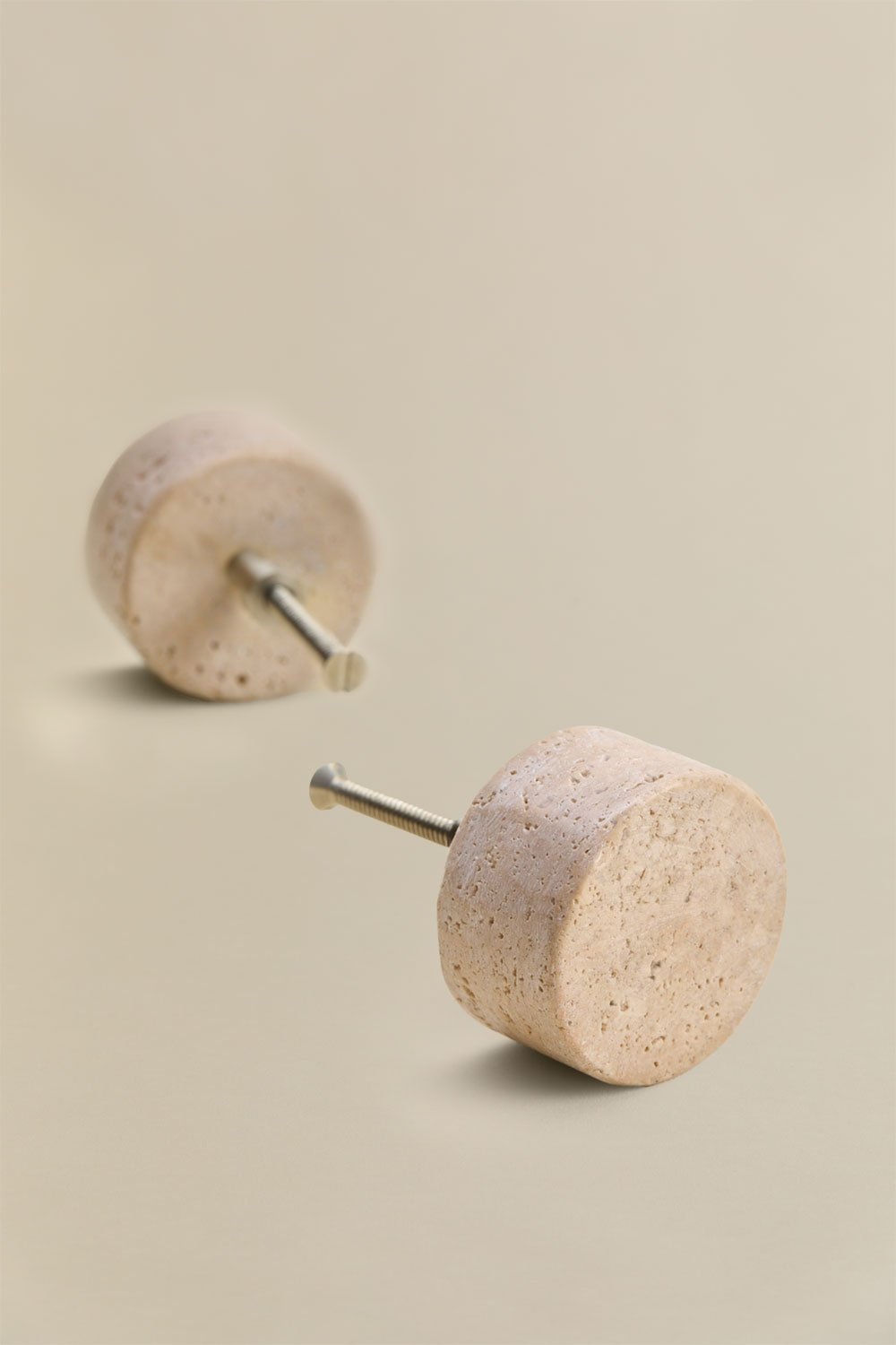 Pack de 2 poignées en pierre naturelle et acier inoxydable Jareia, image de la galerie 3