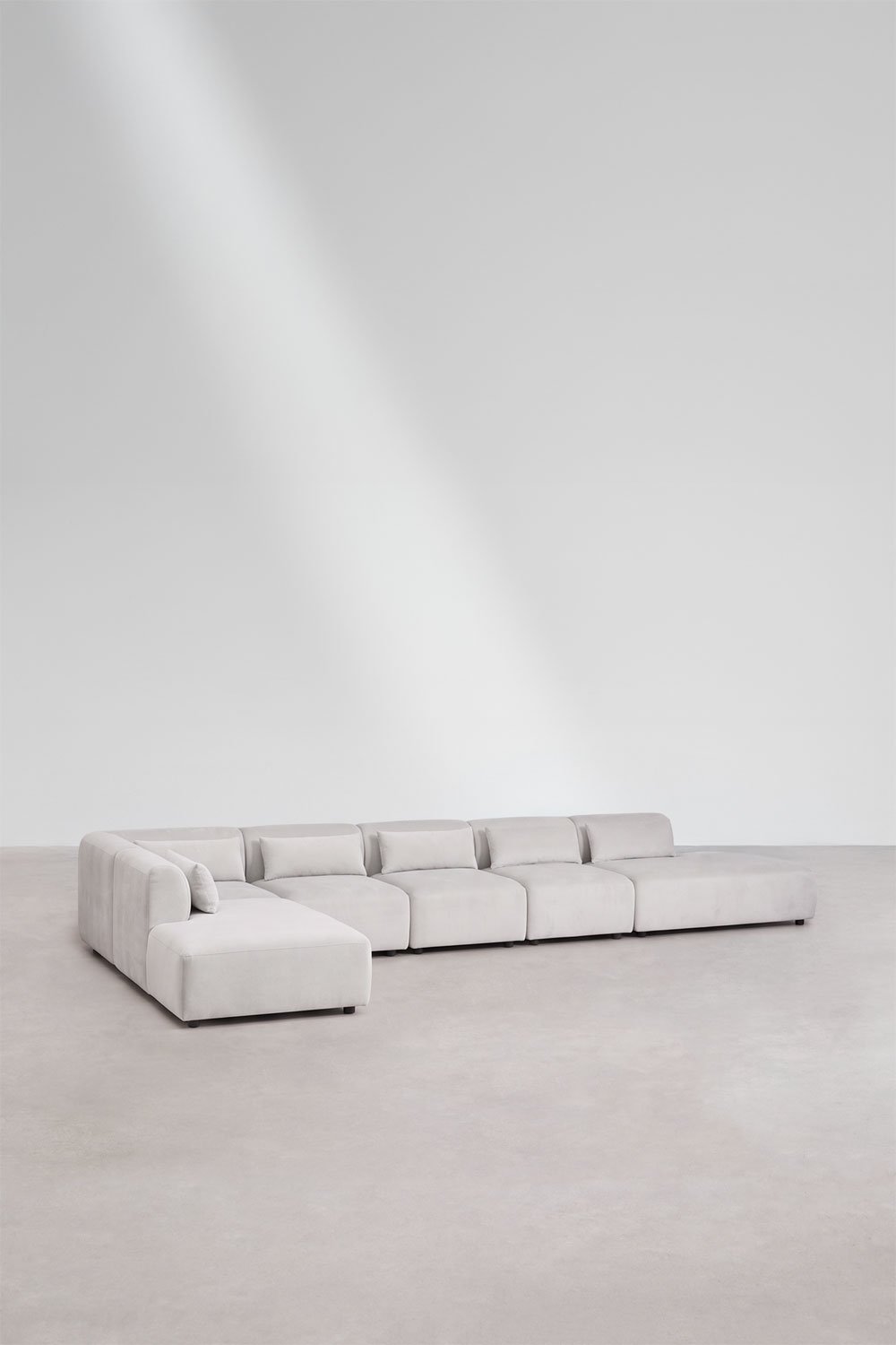 Canapé d'angle modulaire 6 pièces avec double méridienne Fogler, image de la galerie 3