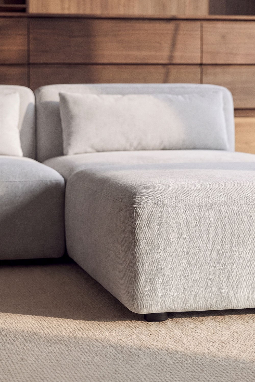 Canapé d'angle modulaire 5 pièces avec pouf Fogler, image de la galerie 2