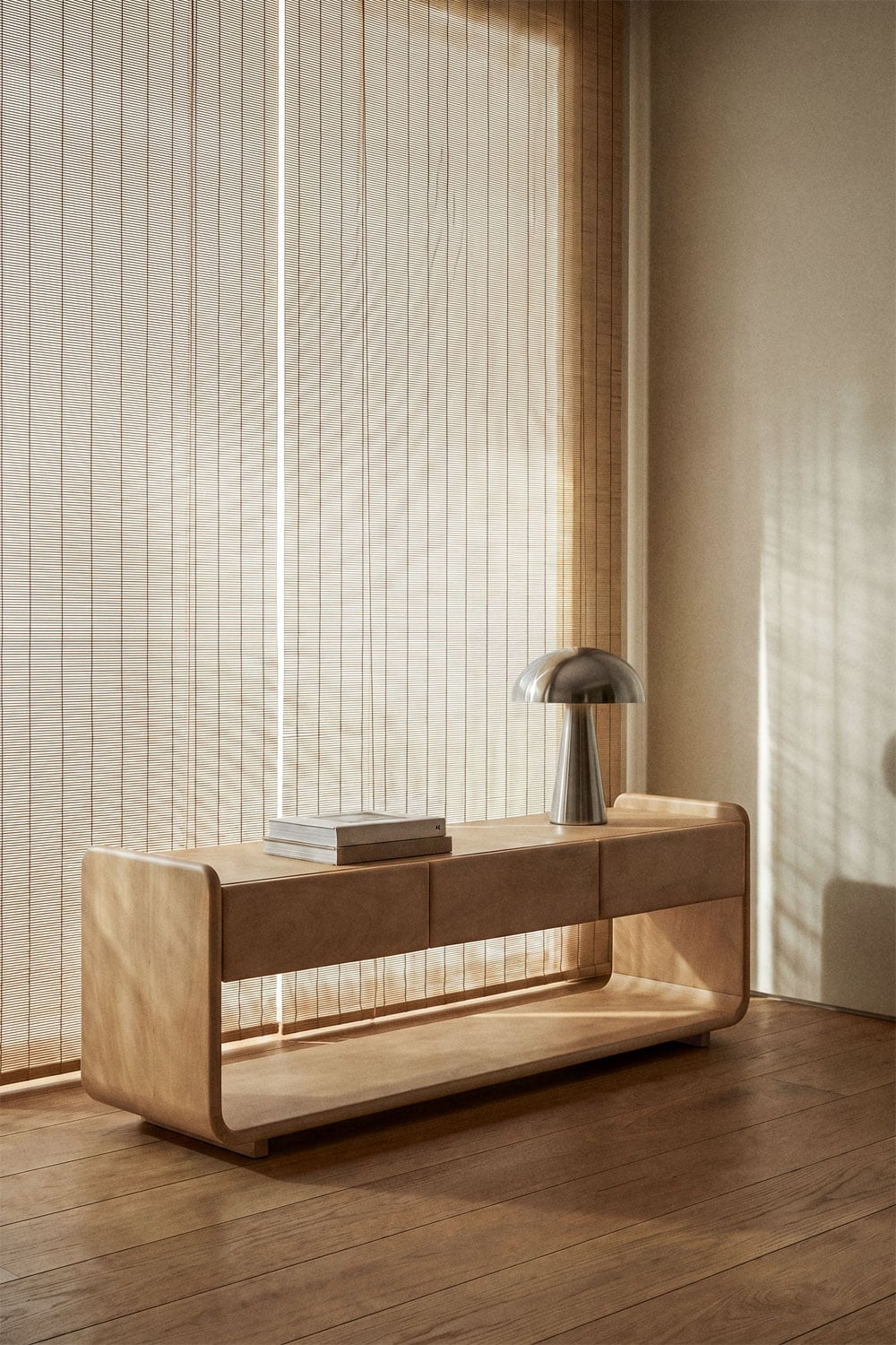 Meuble TV 140x40 cm en bois de manguier Tinsley, image de la galerie 1