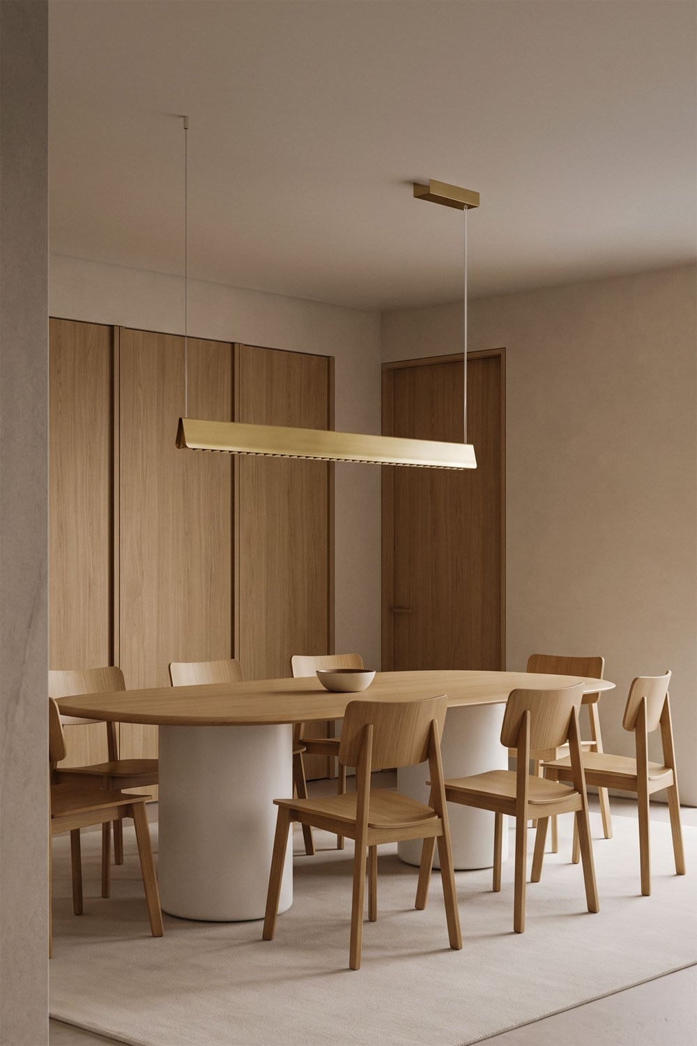Suspension linéaire LED 120 cm en aluminium Mairen, image de la galerie 1