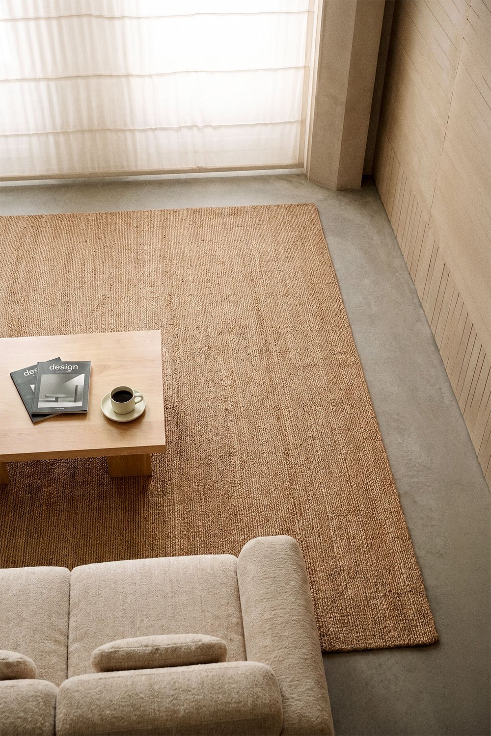 Tapis rectangulaire en laine et jute Wamba, image de la galerie 4