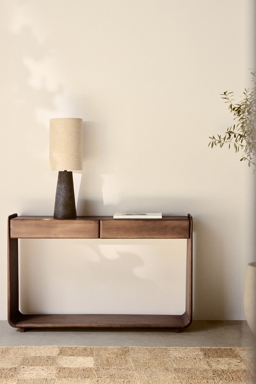 Console d'entrée rectangulaire 120x30 cm en bois Tinsley, image de la galerie 1
