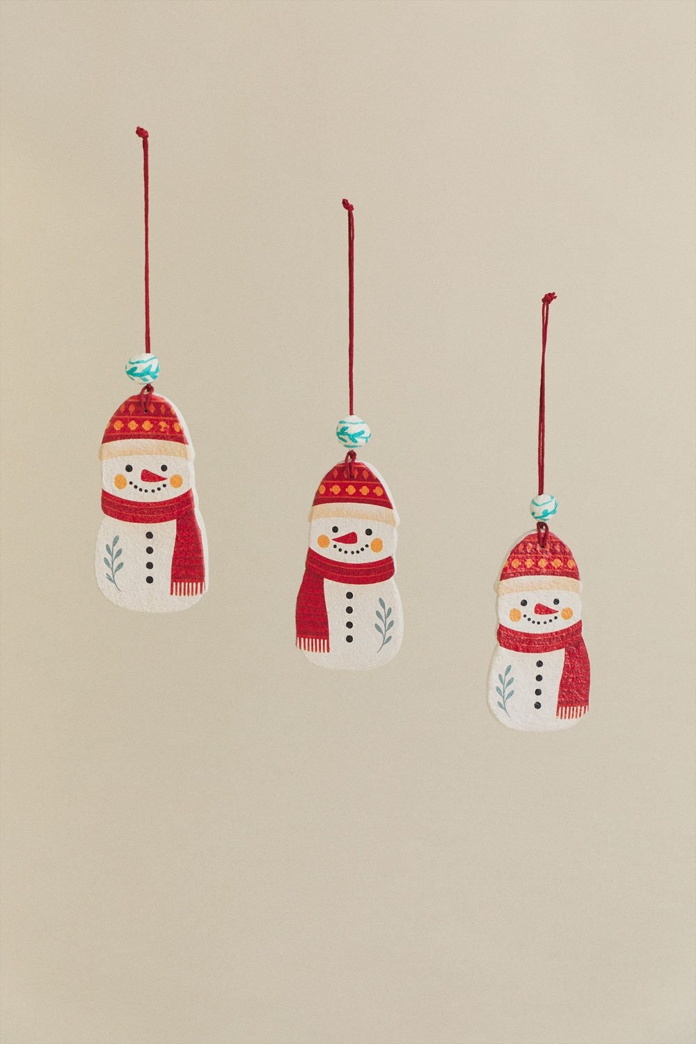 Pack de 3 décorations de Noël en papier mâché Naurex, image de la galerie 3